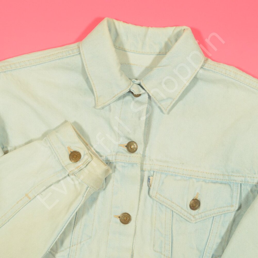 Vintage Levis Jacket Womens XS Blue Type 3 Denim Trucker III 1980s Authorized